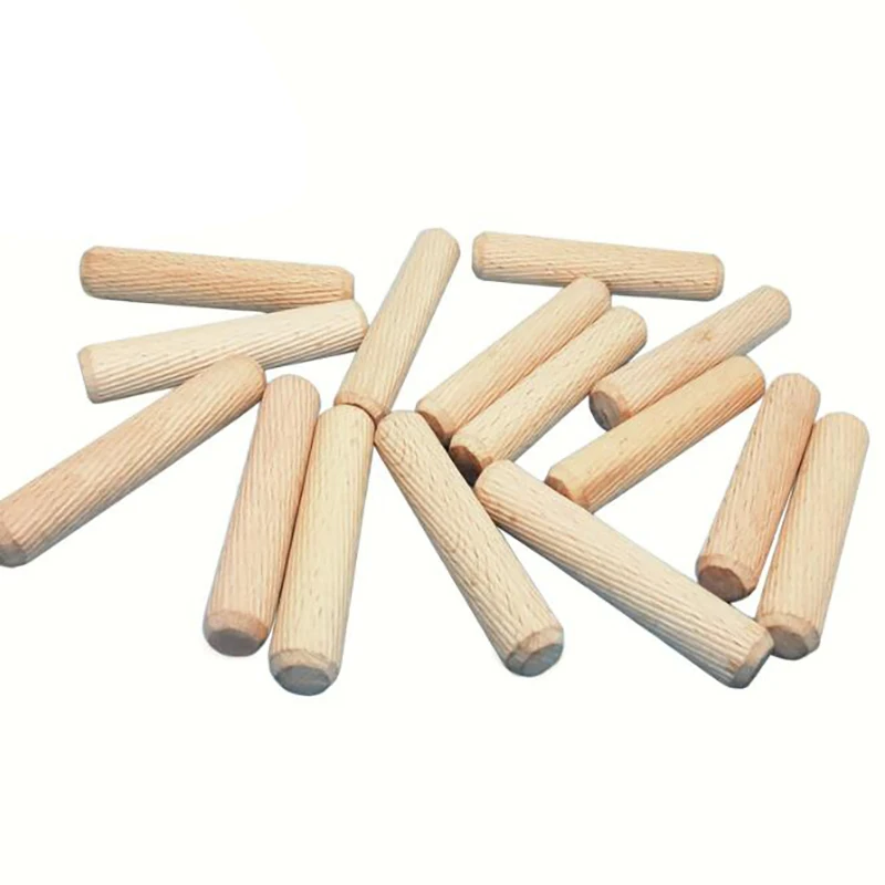 100 шт ящик шкафа круглая рифленая деревянная Ремесленная дюбель шпильки 8x50 мм