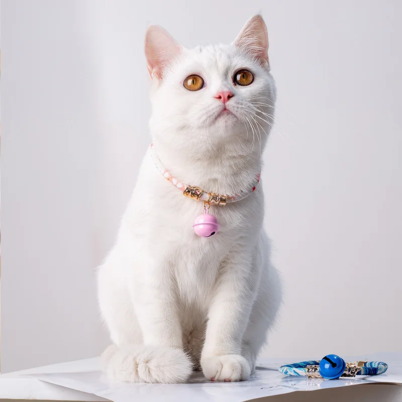 

Japanese Style Cat Collar with Bell for Cats Dog Collar Kitten pet