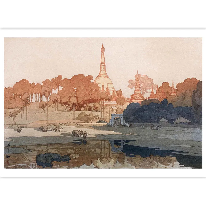 Художественная открытка: японская живопись и ветер ukiyo-e/пейзаж живопись креативная открытка на день рождения/Пейзаж Открытка
