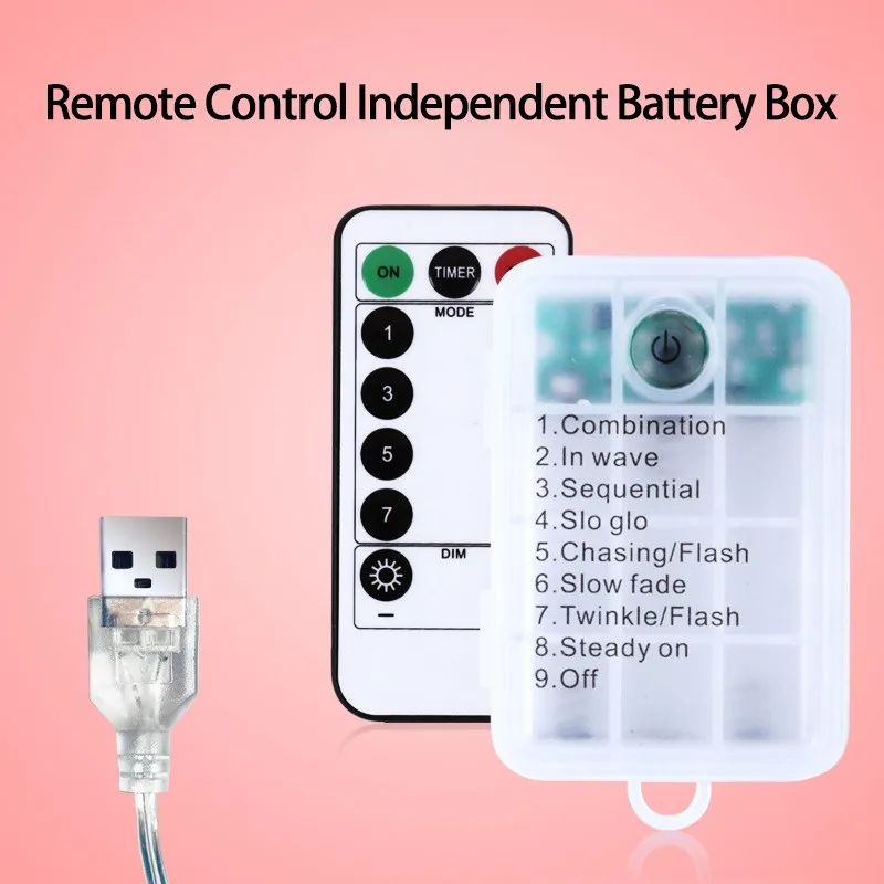 Коробка для батарей 3AA Прозрачная с пультом дистанционного управления таймером 8