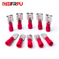 100pcs fdd1 25 250 mdd1 25 250 red male and female spade shaped insulated wire crimp terminal connector for wire and cable
