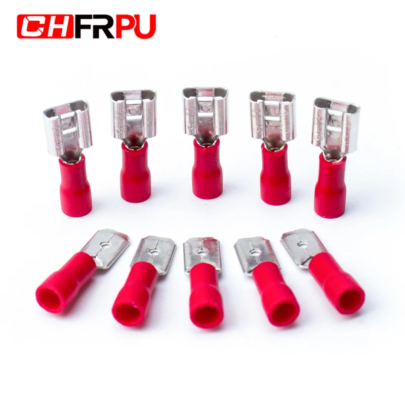 100 шт. FDD1.25-250 / MDD1.25-250 красный мужского и женского пола + стенных изолированный