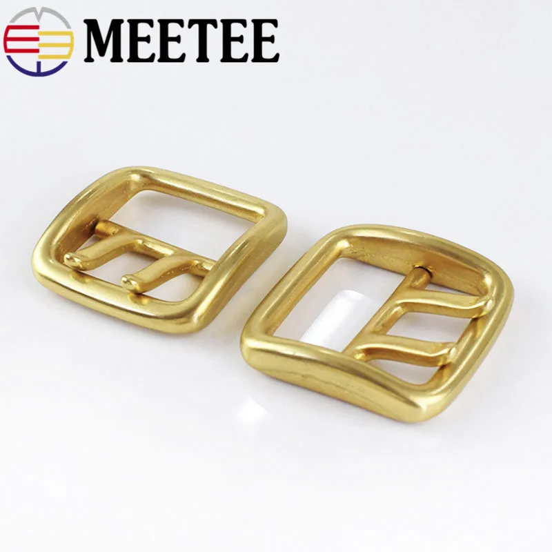 Meetee 1pc/2pcs 40mm Men's Belt Buckles Pure Copper Double Pin Buckle Head DIY Jeans Waist Decoration Accessoy ZK2018 | Дом и сад