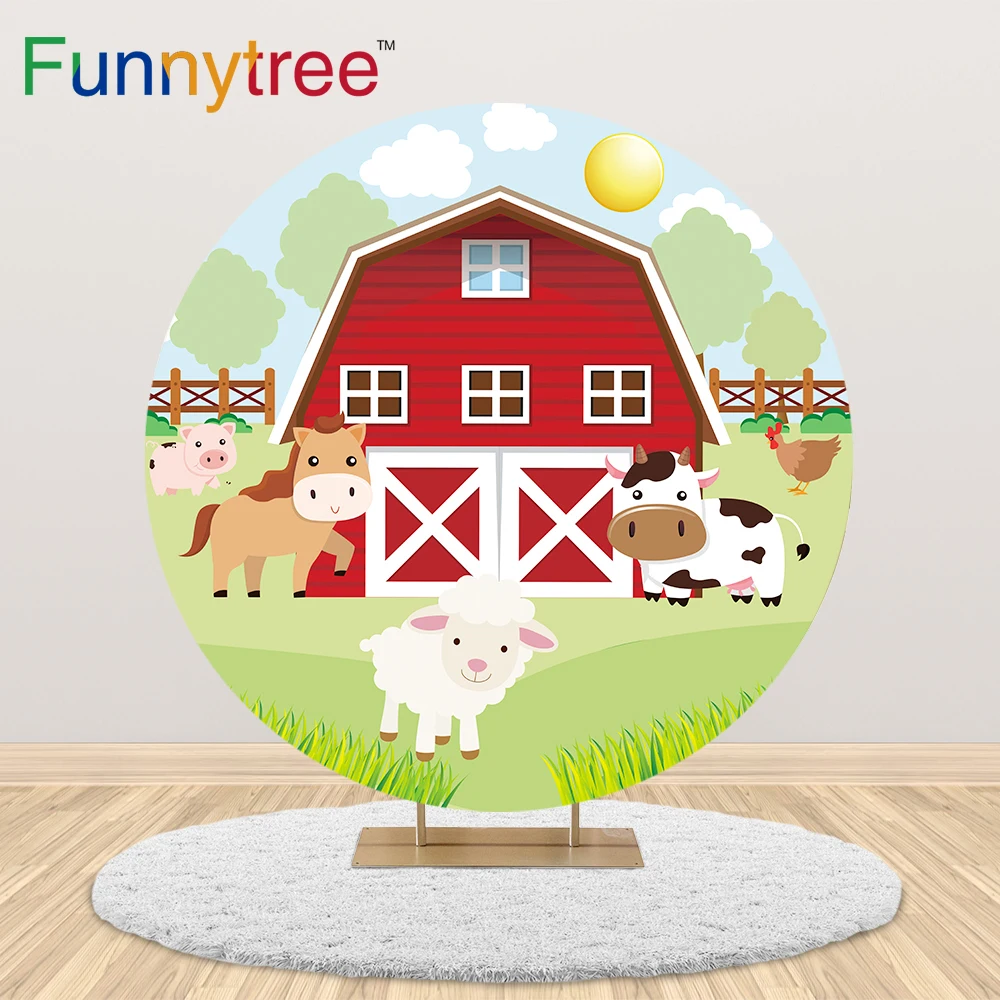 

Фоны Funnytree для фотосъемки с изображением фермы, сарая, животные, барный двор, дом, ребенок, детский день рождения, фон для фотостудии