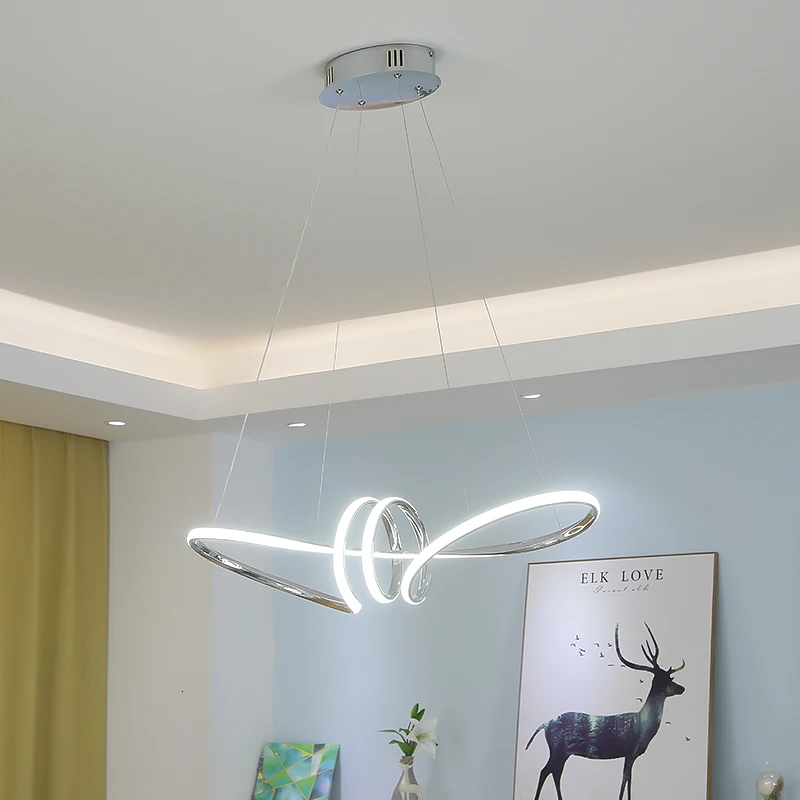 Lámpara de araña Led moderna chapada en cromo dorado para comedor, cocina, cama, lámparas de habitación, decoración del hogar, accesorio Nórdico