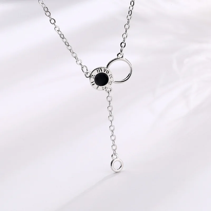 

925 Sterling Silver Double Round Bead Charm Pendant Necklace For Women Elegant Party Wedding Jewelry Choker dz173