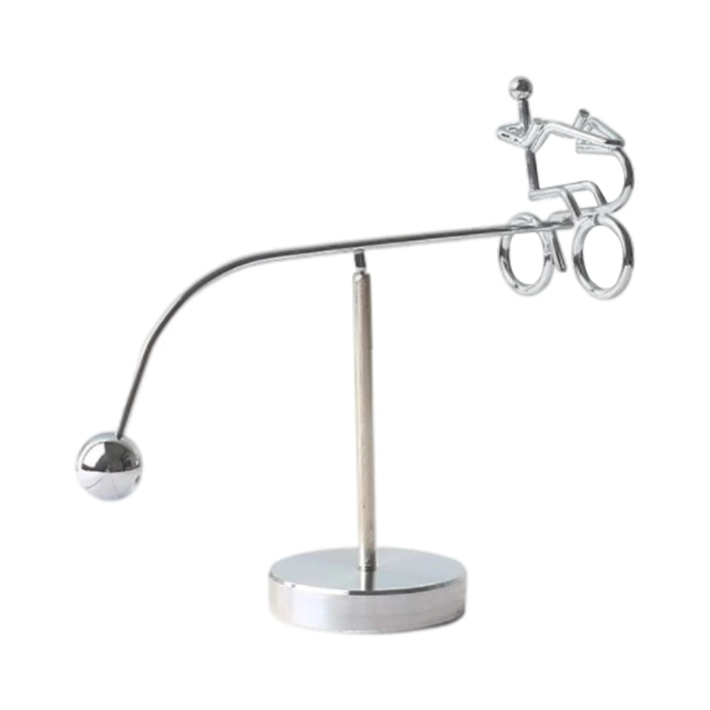 Metal Cycler Balance Toy Pendulum Revolving Bicycle Tabletop Ornament | Gags