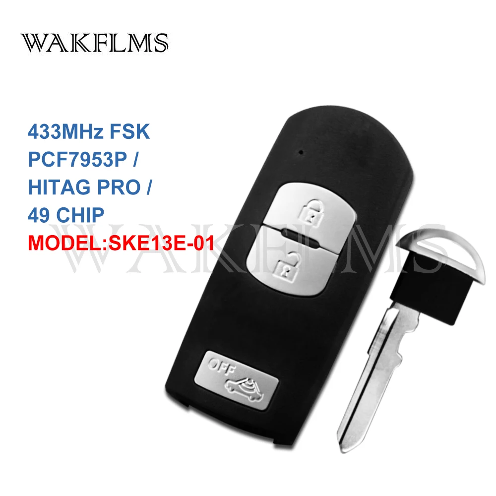 3 кнопки Smart Remote Автомобильный ключ 433 МГц для Mazda (Mitsubishi System) 6 CX-3 CX-5 с чипом PFC7953P HITAG