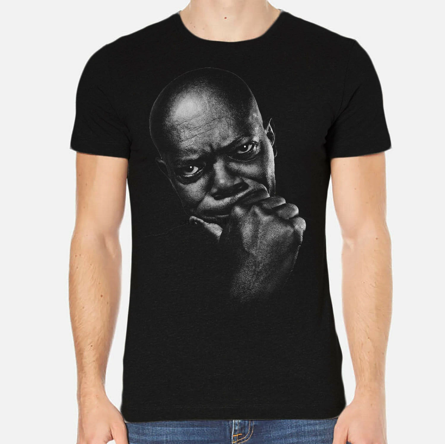 

Samuel L. Jackson New Men T-Shirt Black Clothing 3-A-045