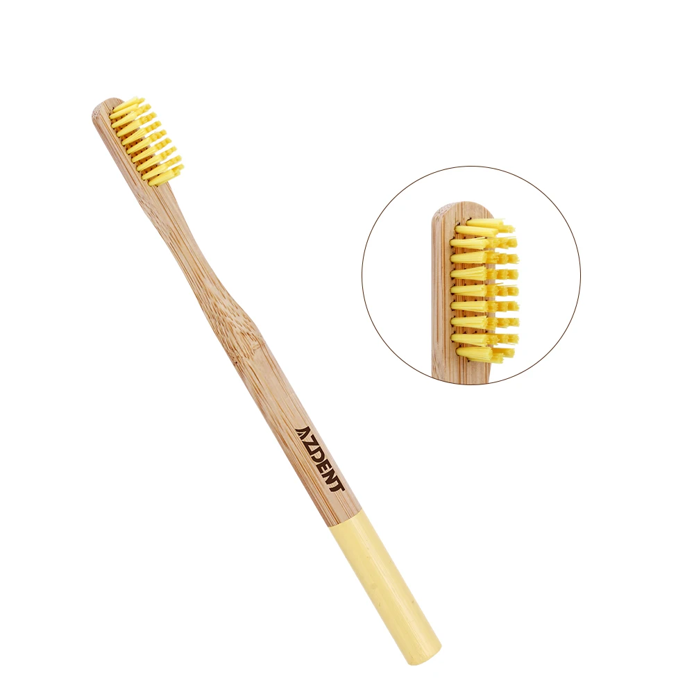 AZDENT 6 шт деревянной ручкой Зубная щётка Защита окружающей среды бамбуковый уголь