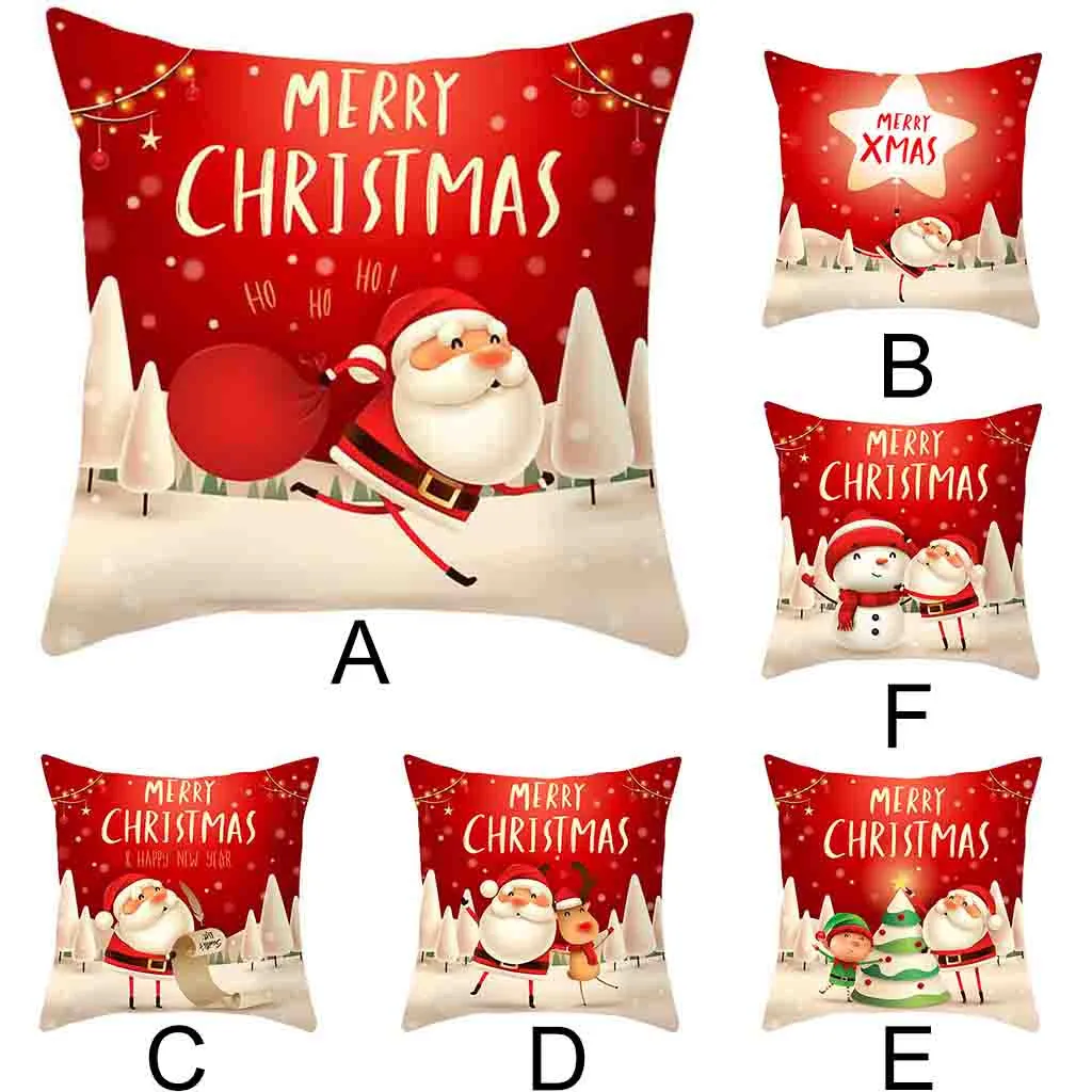 45*45 см веселый рождественский Чехол на подушку чехол с мультяшным Санта Клаусом