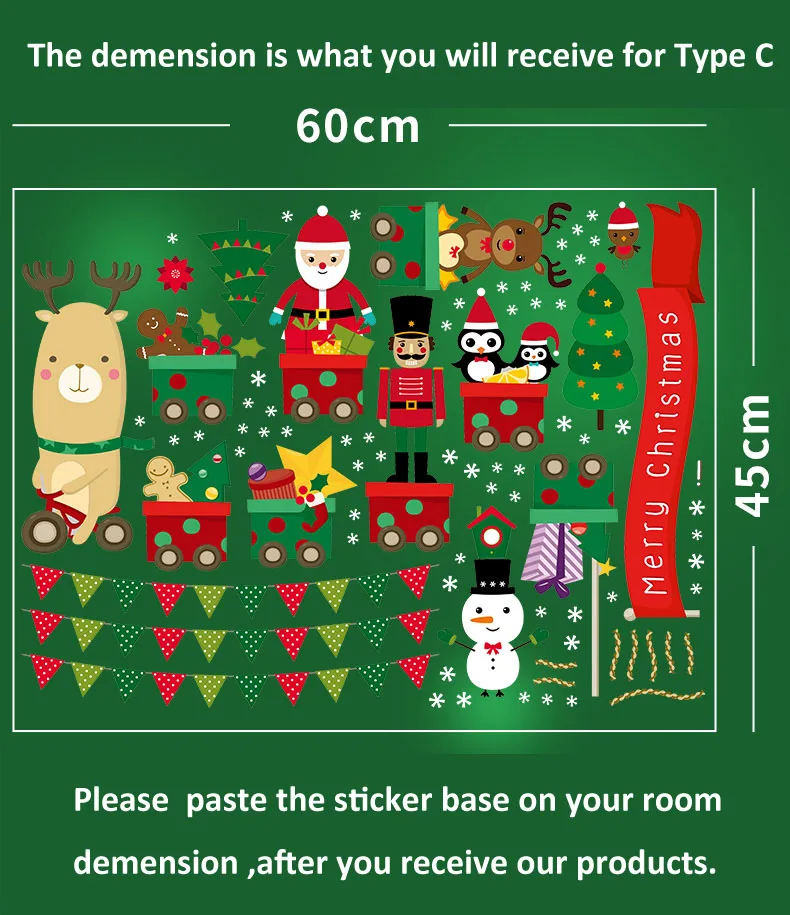 Рождество DIY наклейки украшения Горячая продажа в 2019 для окна стекла или двери| |