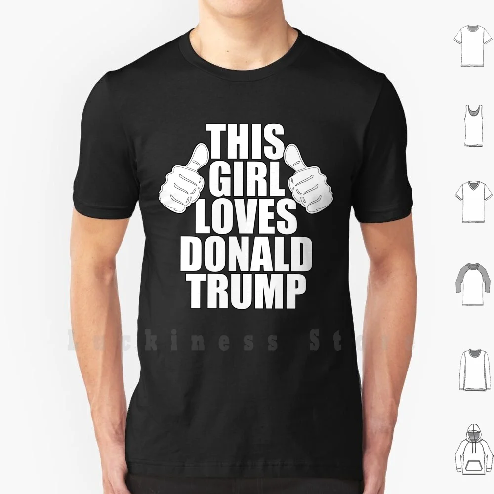 Эта девушка любит Дональда Трампа футболка большого размера 100% хлопок эта два