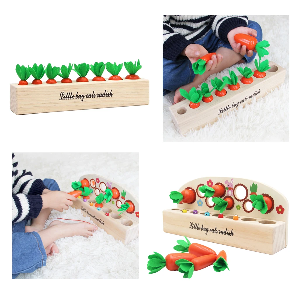 

Radish Wooden Toys for 1 2 3 Year Old Toddlers Montessori Educational Toy