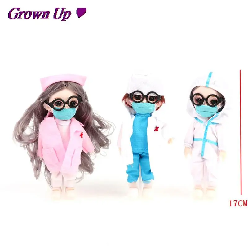 17 см игрушечная кукла сиамская белая одежда Ангел врач защитная медсестра