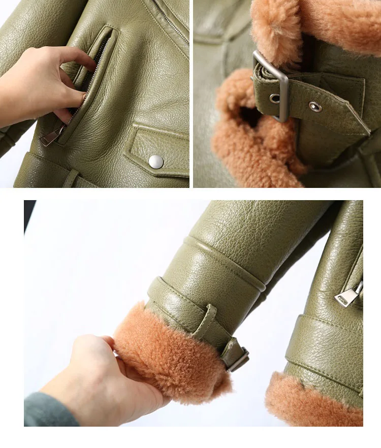 

MENINA BONITA 2021 Double Faced Fur Winter Jacket Women Belt Coat Genuine Leather Natural Merino Sheep Fur Outerwear Locomotive