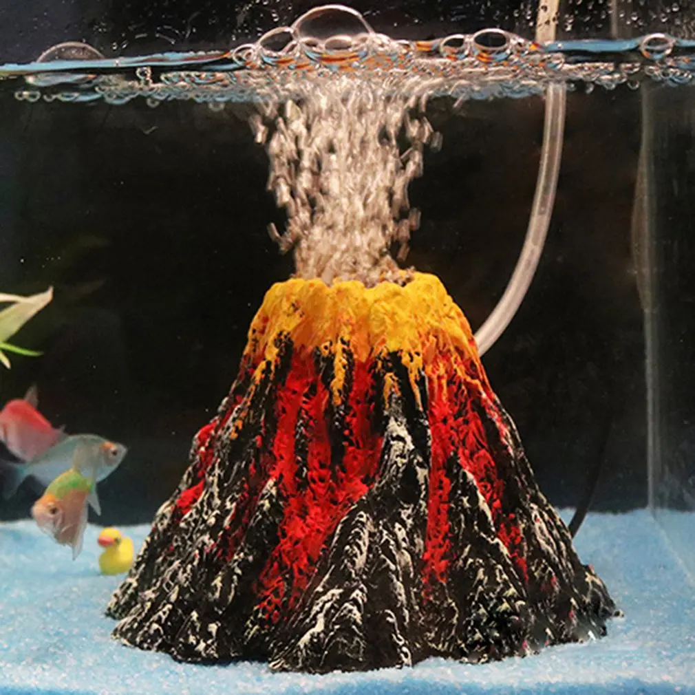 Аквариумный орнамент ландшафтный камень вулкан аквариумные принадлежности