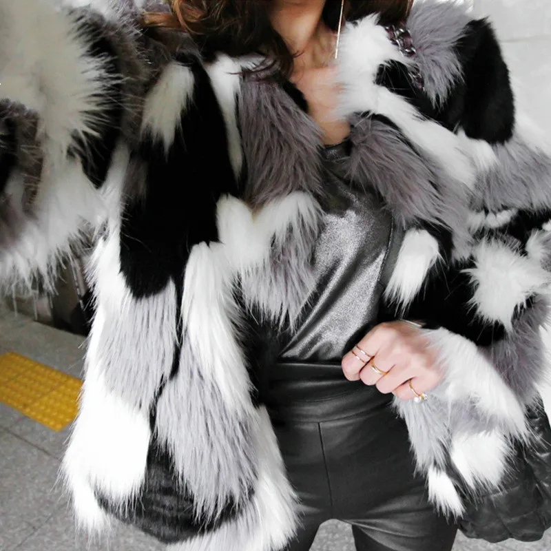 Женская Шуба бомбер из искусственного меха норки с круглым вырезом уличная