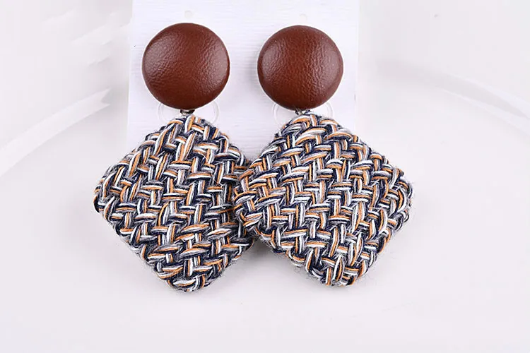 South Korea all-match cotton cloth square button accessories DIY Earrings Brooch hair rope bag material | Украшения и аксессуары