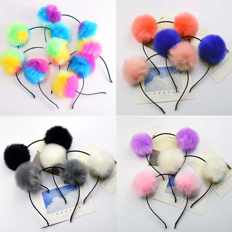 Повязка на голову с помпоном для девочек аксессуар волос в стиле принцессы