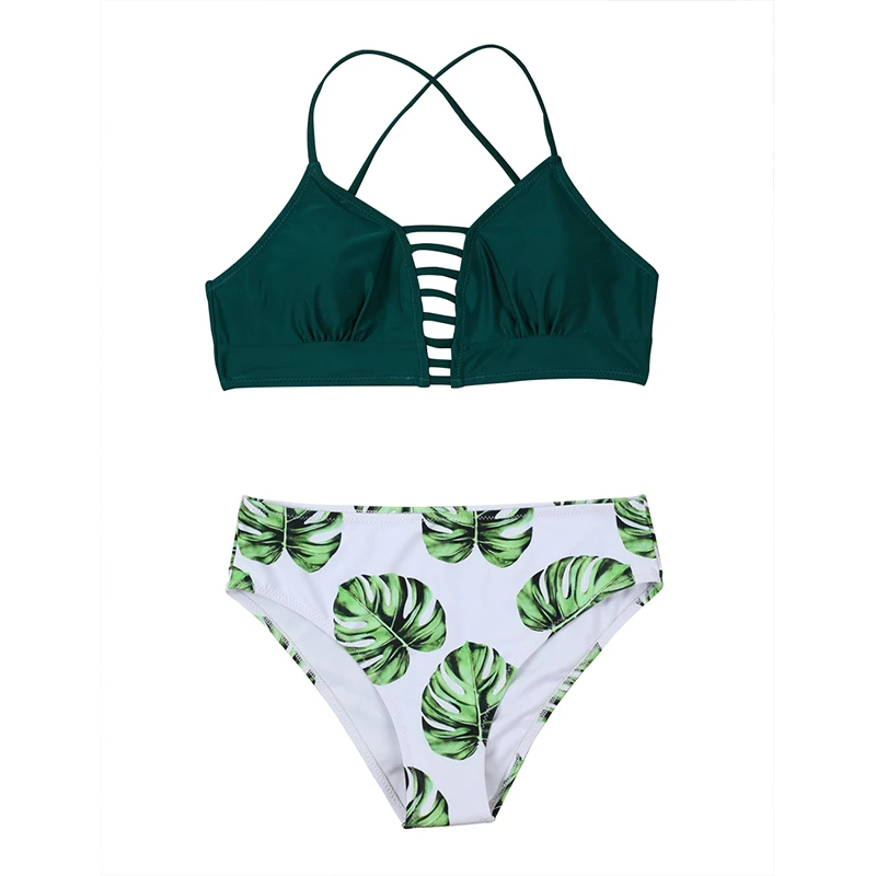 Женский купальник для беременных с принтом лесных листьев комплект из двух