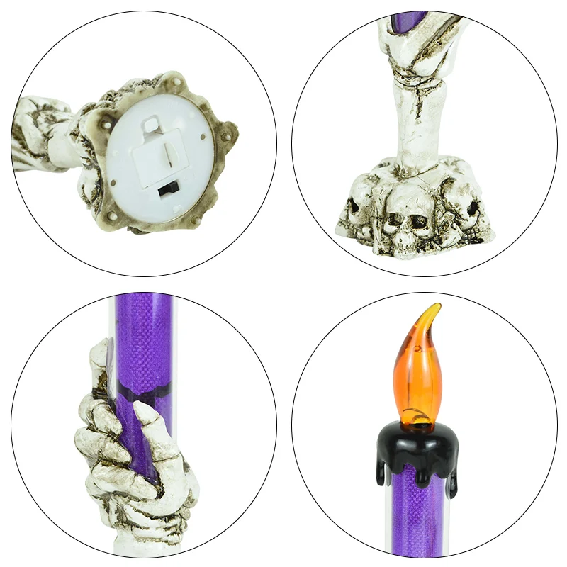 

Halloween Ghost Hand LED Glowing Candle Light Skeleton Flameless Candle Battery Operated Halloween Party Bar Decoration Light 8z