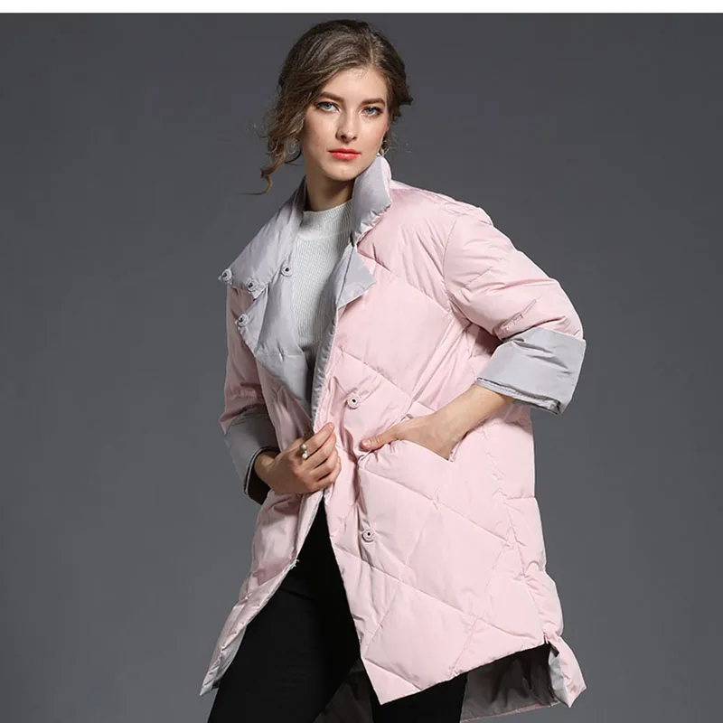 Новинка женская зимняя куртка высокое качество пуховик на белом утином пуху