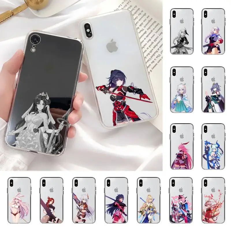 

YNDFCNB Honkai Impact Phone Case for iPhone 11 12 13 mini pro XS MAX 8 7 6 6S Plus X 5S SE 2020 XR cover