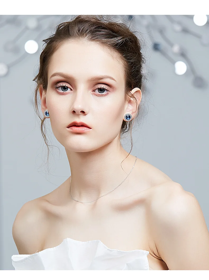 BOSCEN серьги, украшенные кристаллами Swarovski, для женщин, девочек, подарок на день рождения, красочные круглые, хорошее ювелирное изделие, корейский стиль