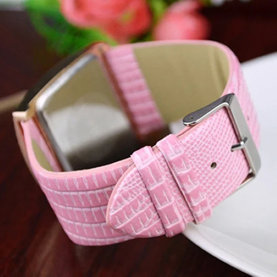 

Women's Luxury Square Case Shiny Rhinestones Faux Leather Analog Wrist Watch