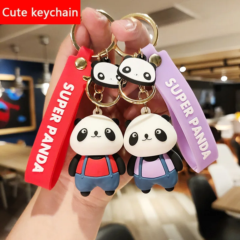 

New Fashion Cute Fun Cartoon Soft Glue Keychain Ring Chain Men Women Mobile Phone Bag Car Keychains Pendant Christmas Dog Gift