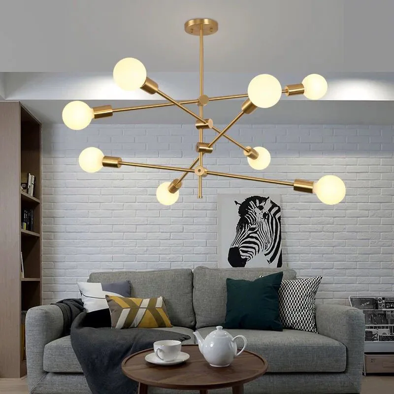 Lámpara de araña Led moderna para sala de Estar, comedor, dormitorio, cocina, accesorio de iluminación para restaurante, color dorado y negro