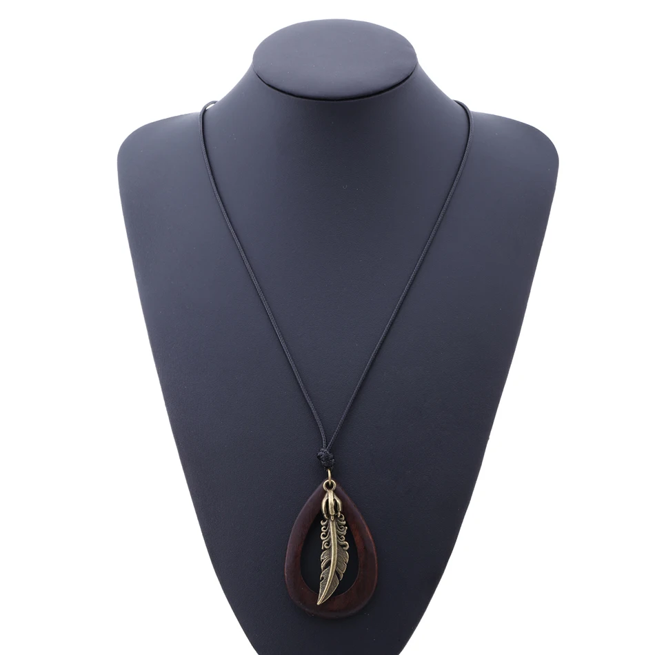 Женское винтажное длинное ожерелье $ Подвески для женщин свитер кожаный