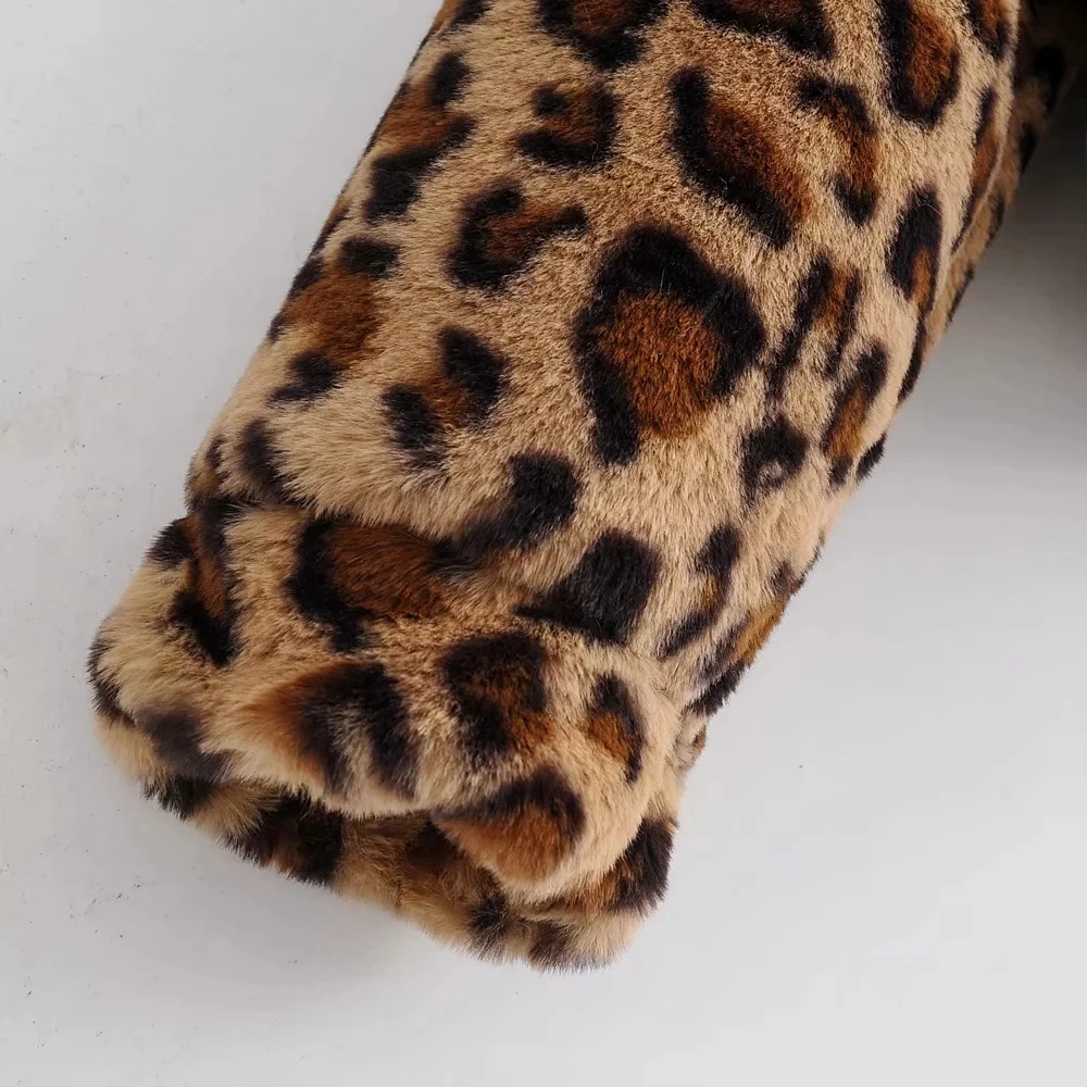 

Vintage leopard coat women furry teddy coat jacket women faux fur coat warm outwear Korean fashion streetwear Winter coat