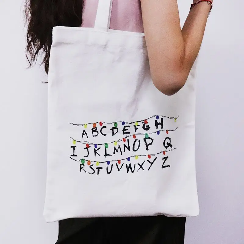 Мода Алфавит tote шар для украшения вечеринок Экологичная хозяйственная Холщовая