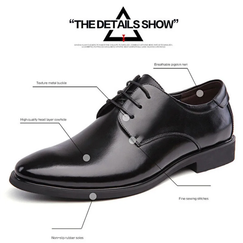 Мужские брендовые Кожаные Деловые туфли на шнуровке классические оксфорды