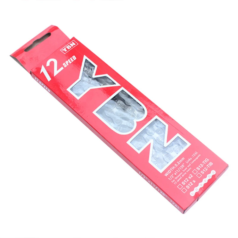 

YBN bike accessories MTB chains 12 speed Section 126 number Bicycle pieces Titanium plating is strong and wear-resistant