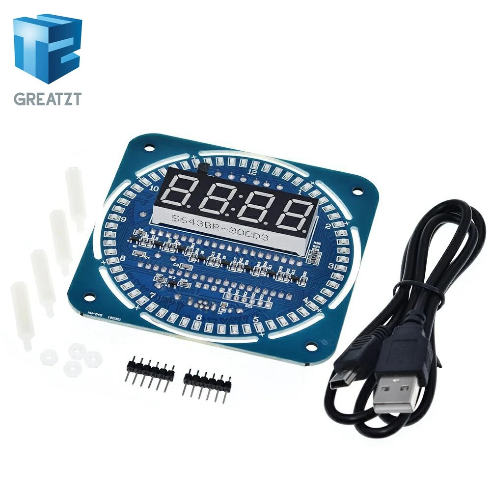 GREATZT 1 шт. светодиодный электронный модуль цифровых часов DS1302 вращающийся дисплей