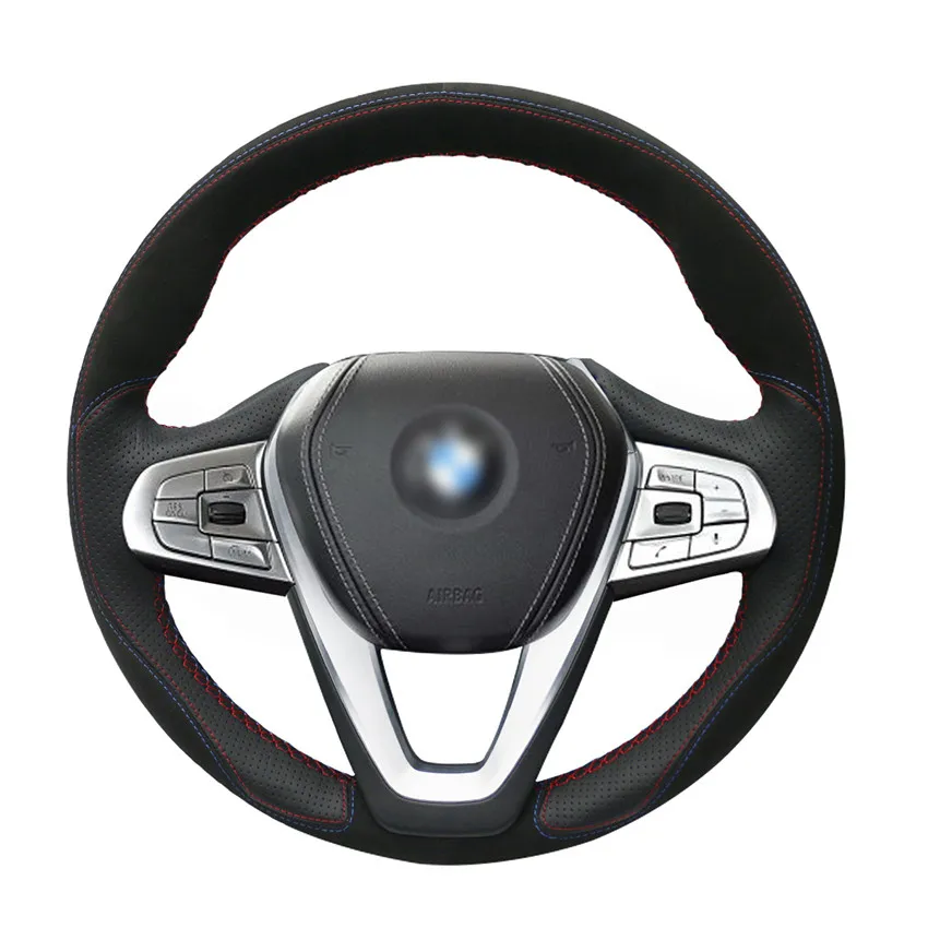 

Black Leather Suede Hand Sew Car Steering Wheel Cover for BMW G20 G21 G30 G31 G32 X3 G01 X4 G02 X5 G05 X7 G07 Z4 G2