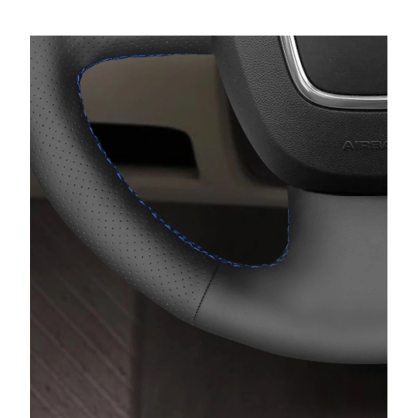 Черные чехлы рулевого колеса автомобиля из искусственной кожи PU для Audi A3 8P Sportback A4