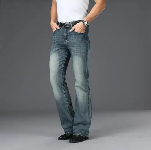 Loose Big flared jeans Men Boot Cut Leg Flared Loose Fit high Male Designer Classic Denim Jeans Biker jeans