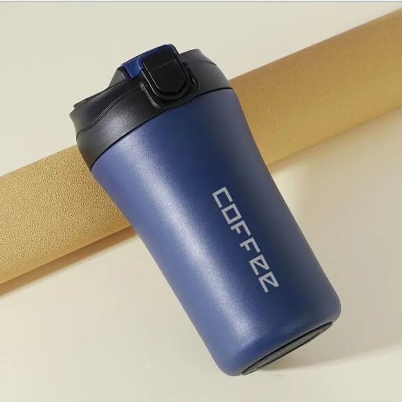 

400ml Thermos Bottle Coffee Thermal Mug With Straw Stainless Steel Tumbler Coffee Travel Cup For Car Vacuum Flasks For Women Man