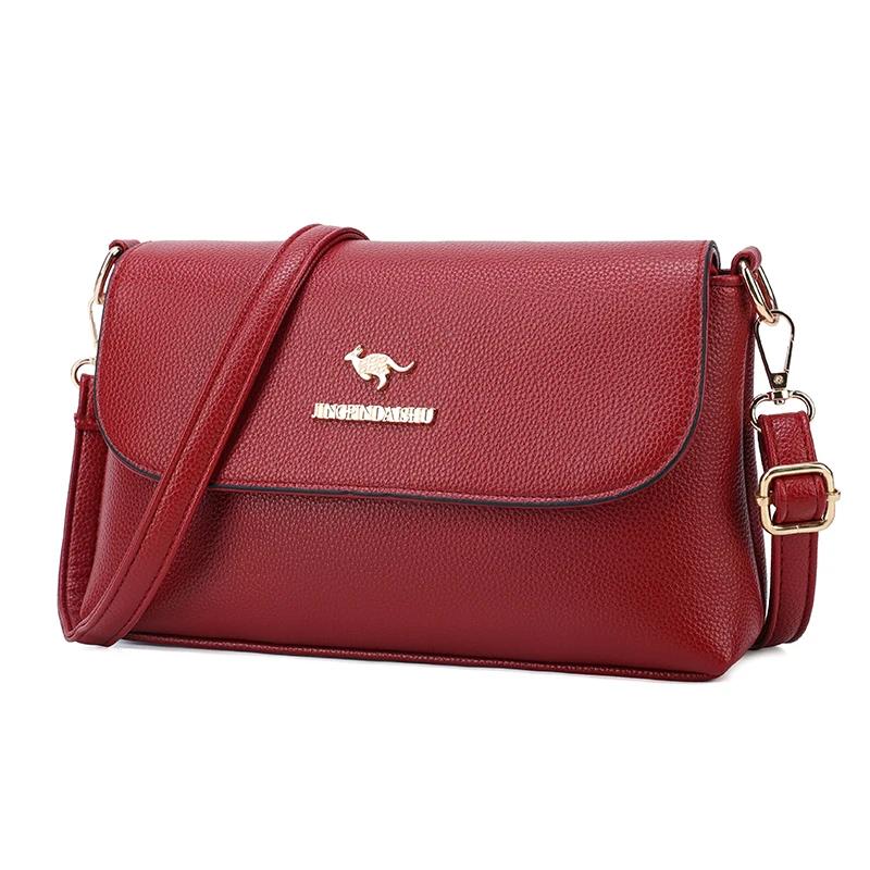 

New Luxury Brand Handbags Woman Leather Crossbody Bags Solid Color Square Flap Sac Ladies Shoulder Bag Designer Messenger Bags