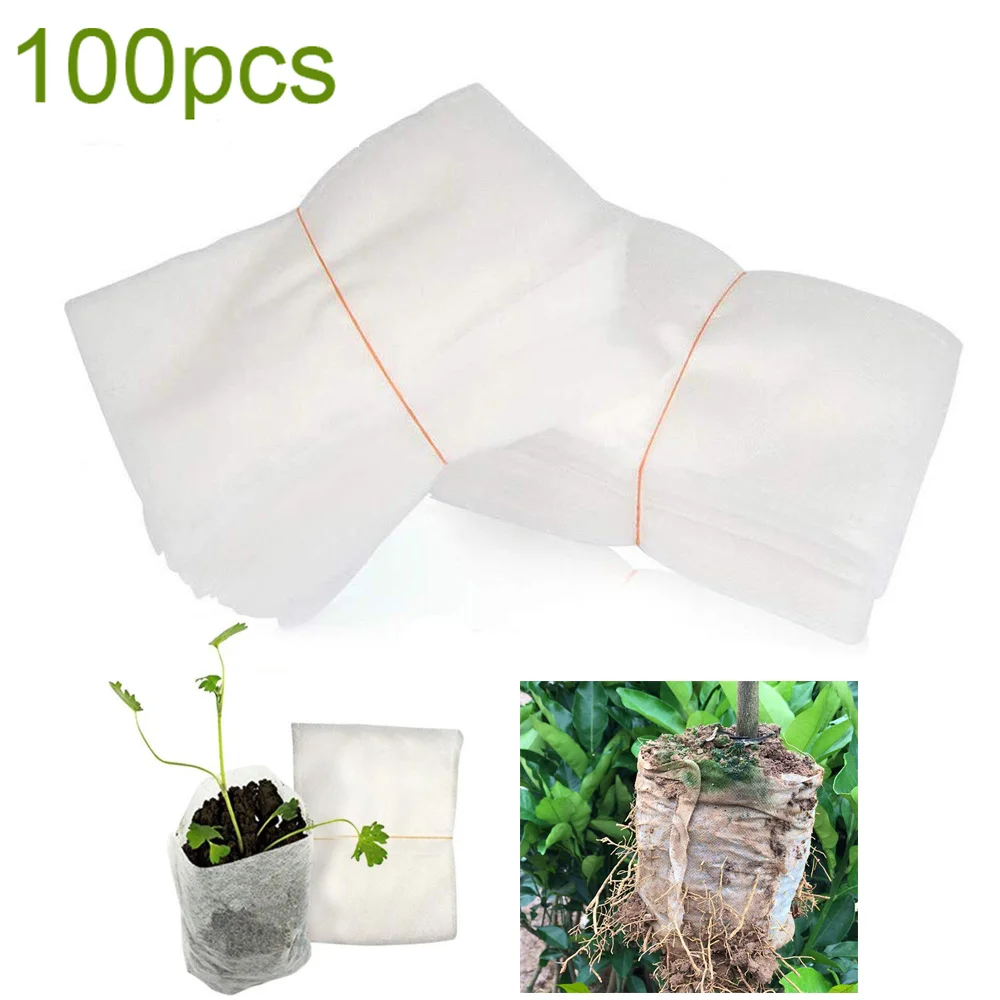 

8*10cm Planting Bags Garden Tools Non-woven Nursery Plant Grow Bag Fabric Pots Biodegradable Eco-Friendly 100pcs