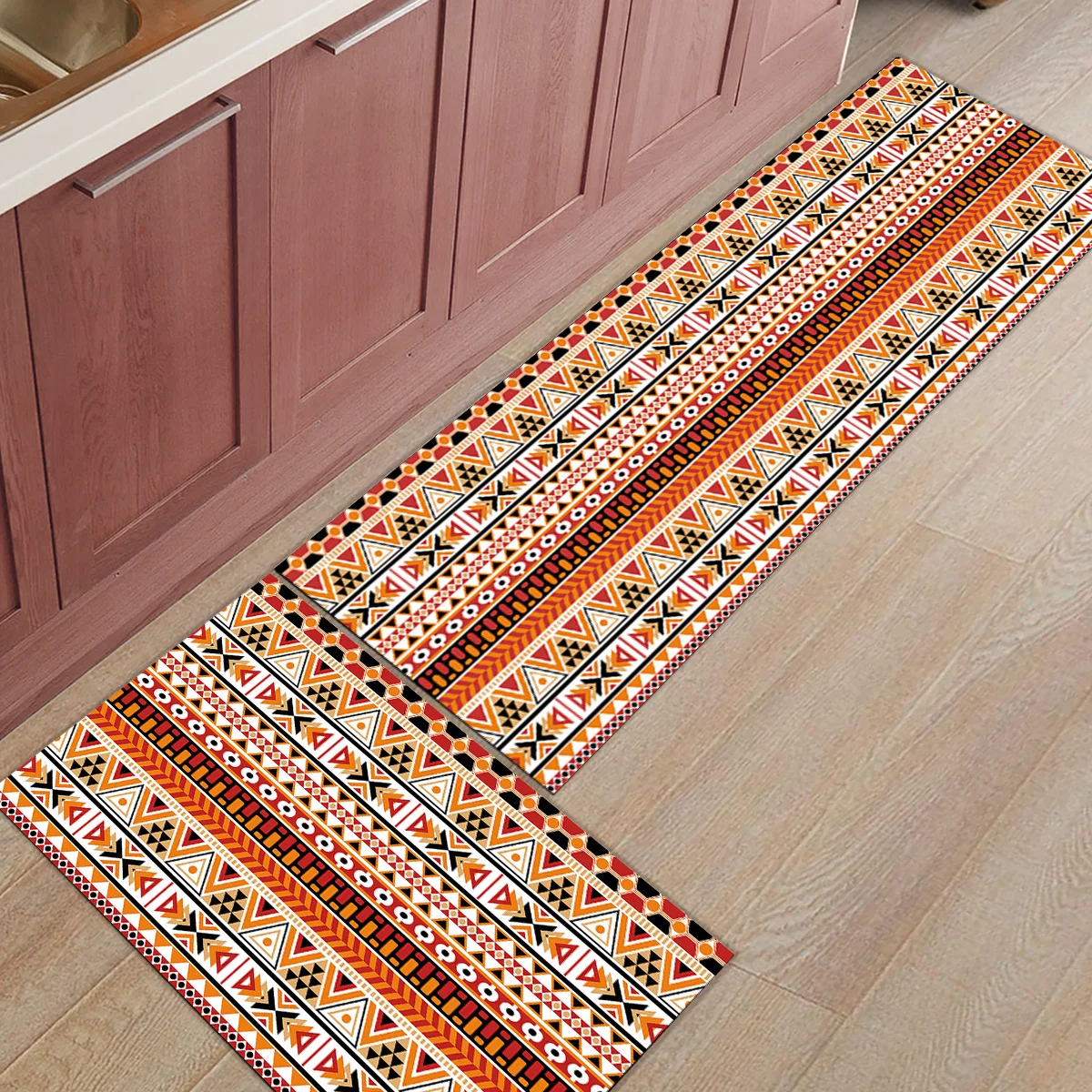 Kitchen Mat Anti-slip Aztec Traditional Patterns Ethnic Printed Carpet Doormat Hallway Bath Living Room | Дом и сад