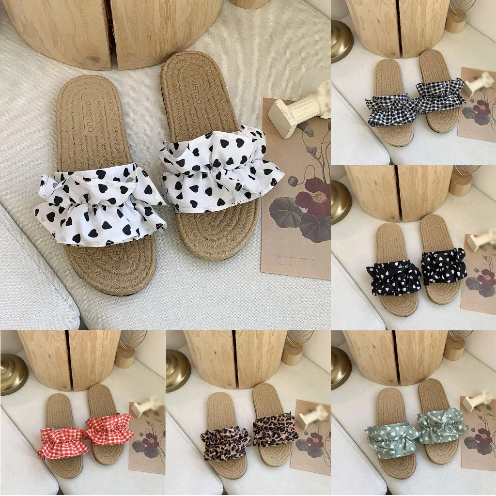 Тканевые сандалии с открытым носком Женские шлепанцы Летняя обувь на платформе