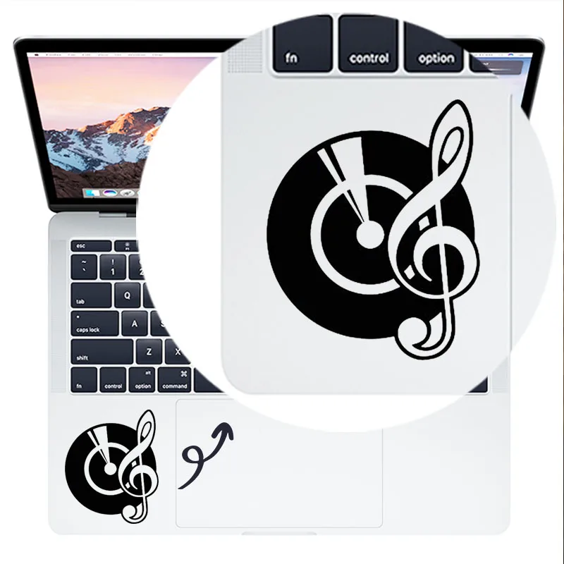 Музыкальная нотка с дисковым трекпадом наклейка для ноутбука Macbook Pro 16 Air Retina 11 12 13