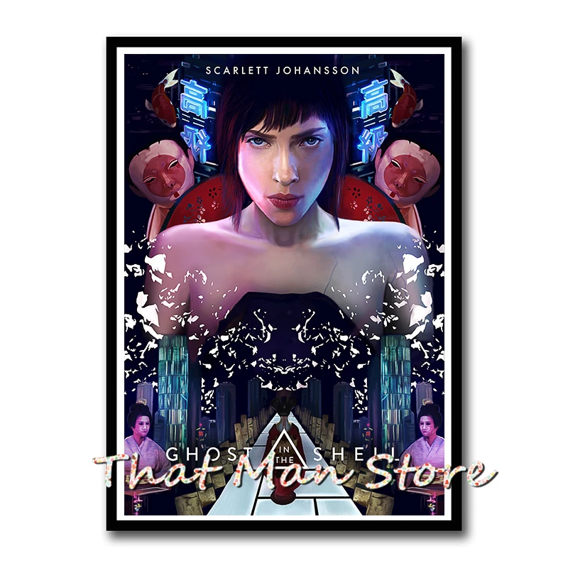 Призрак в Ракушке плакаты фотообои белый картон принты четкое изображение