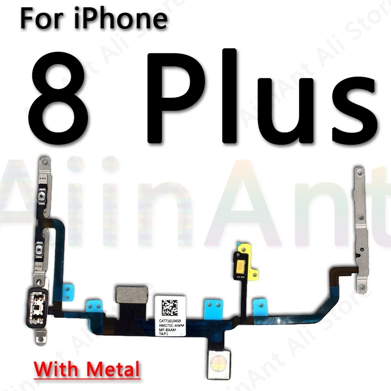 Гибкий кабель для отключения звука и громкости для iPhone 5S, 5c, SE, 5, 6, 6s, 7, 8 Plus, запасные части из металла - Цвет: For iPhone 8 Plus