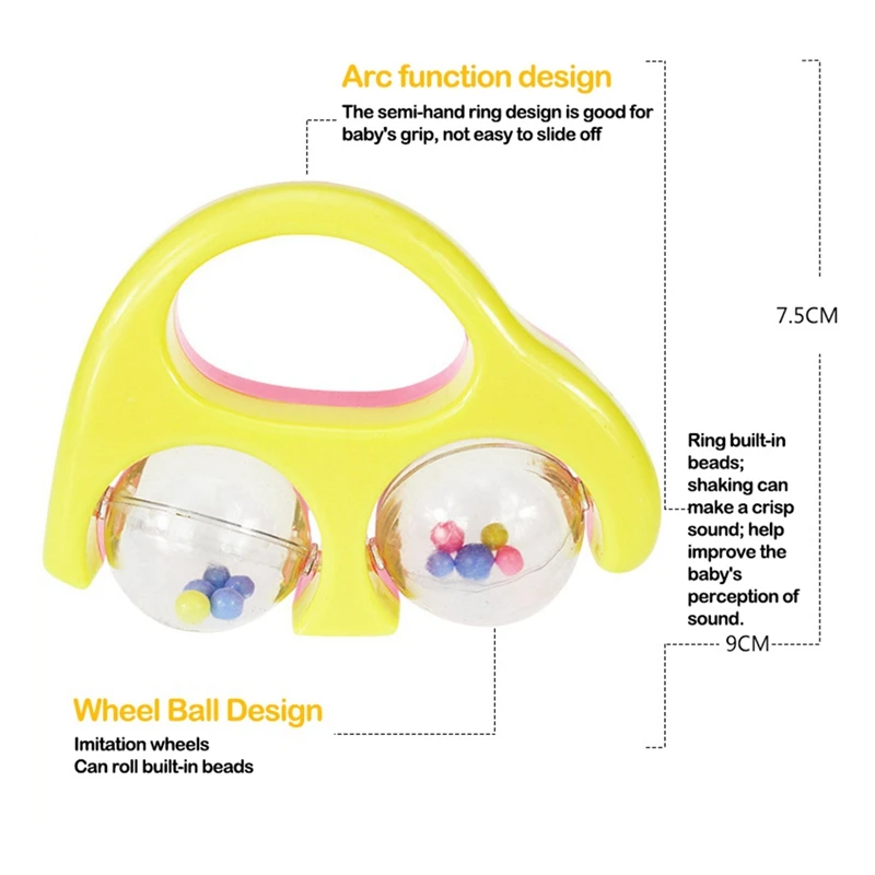 

7x Baby Teether Rattle Baby Rattle Newborn Baby 0-1 Educational Toys Rattle Suit Combination